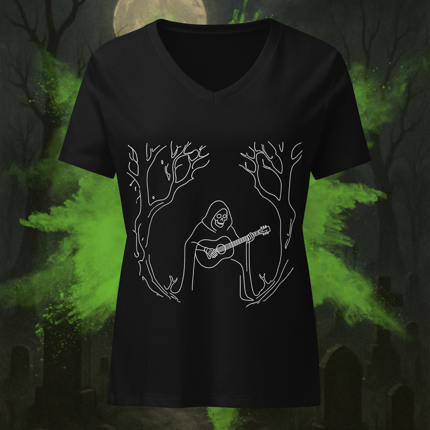 The Lone Boneman V2 Women’s V-neck Tee