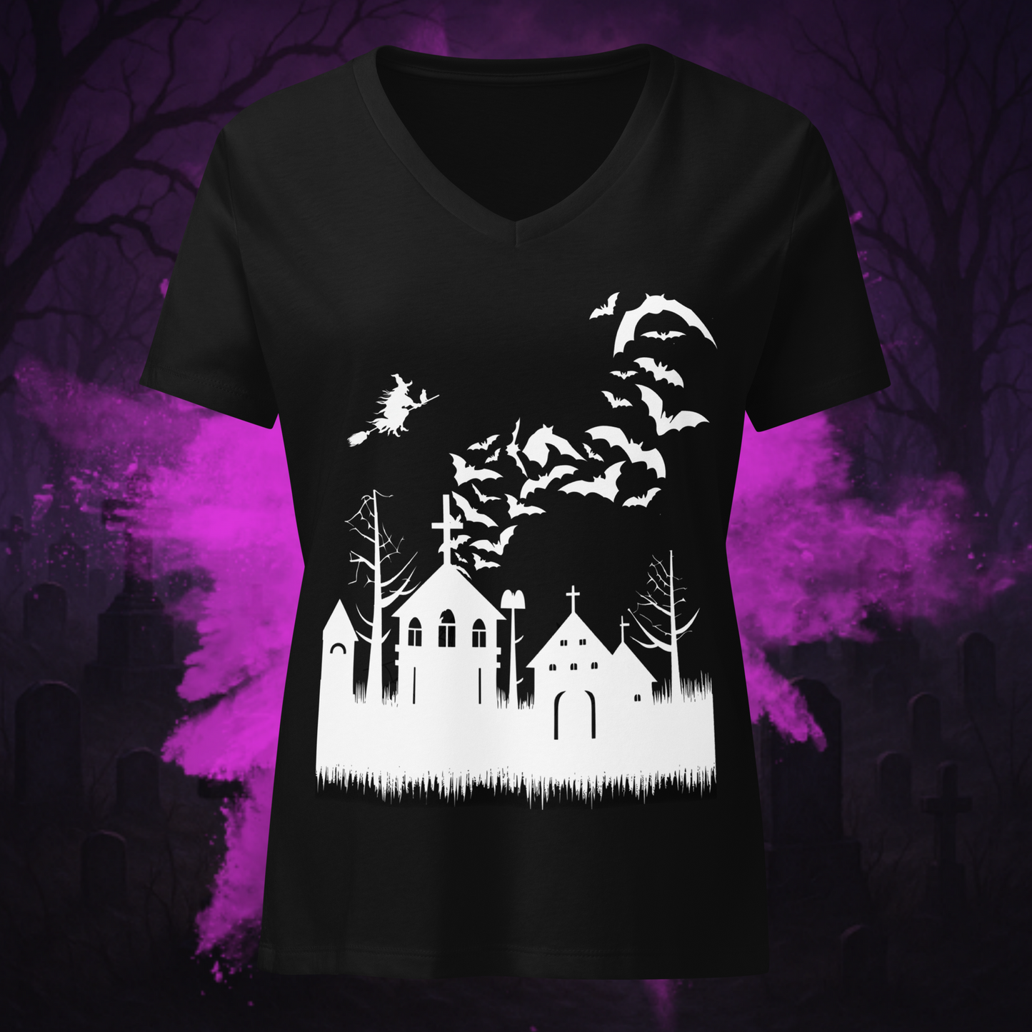 Witch's Ride Women’s V-neck Tee
