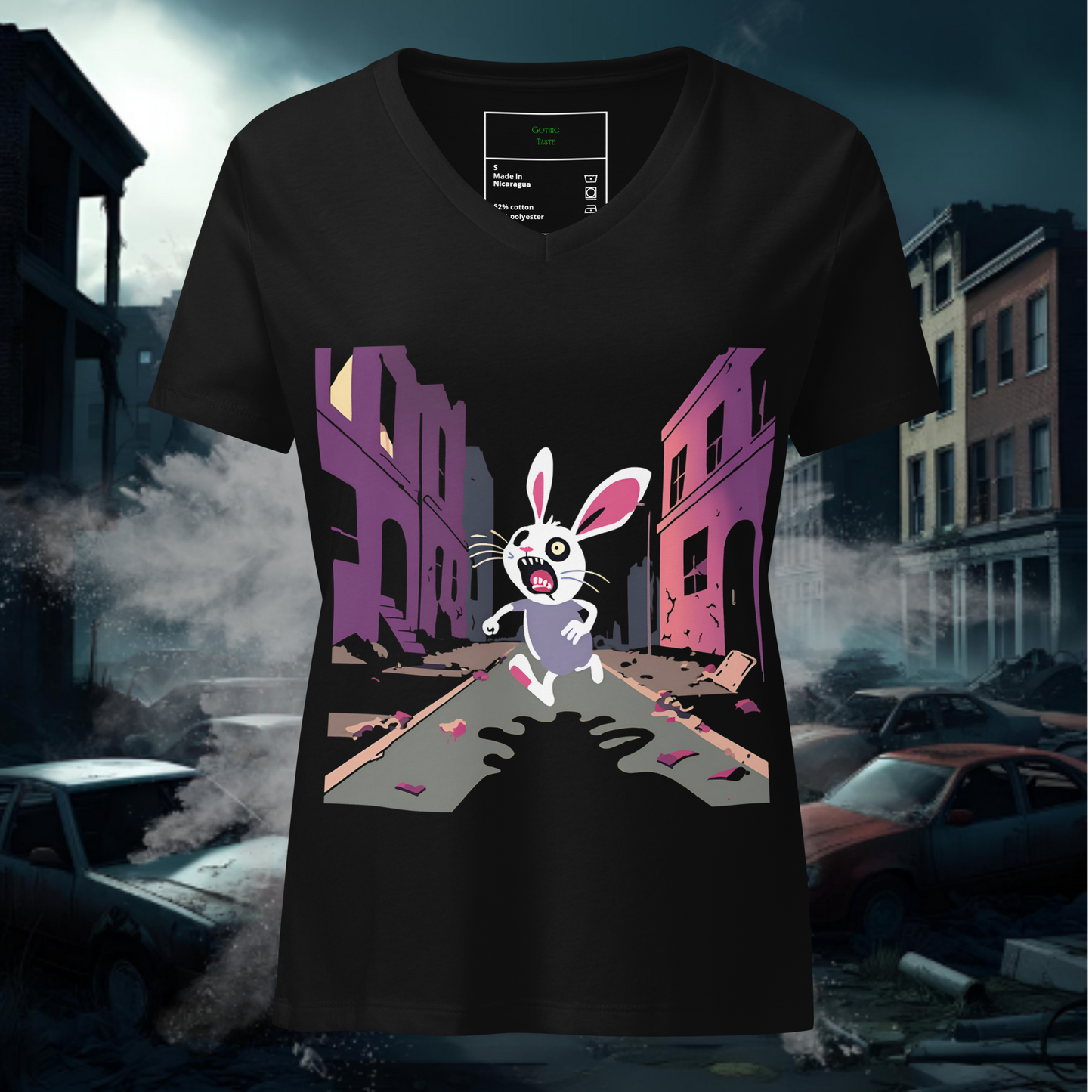 Zombie Bunny Women’s V-neck Tee